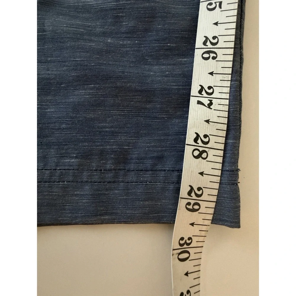 Lululemon LuluLinen Pull On Pants M Blue Relaxed Tapered Lightweight LM5BA0S